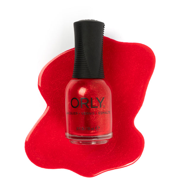 ORLY Sunset Boulevard red glitter nail polish