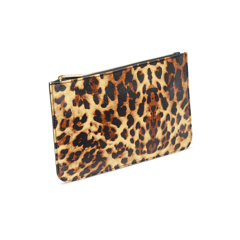 Monogrammed Leopard Print Clutch