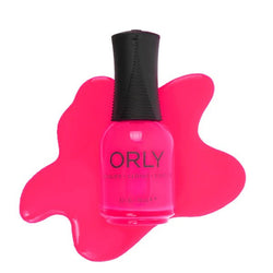 ORLY Passion Fruit bright pink jelly nail polish crème finish.