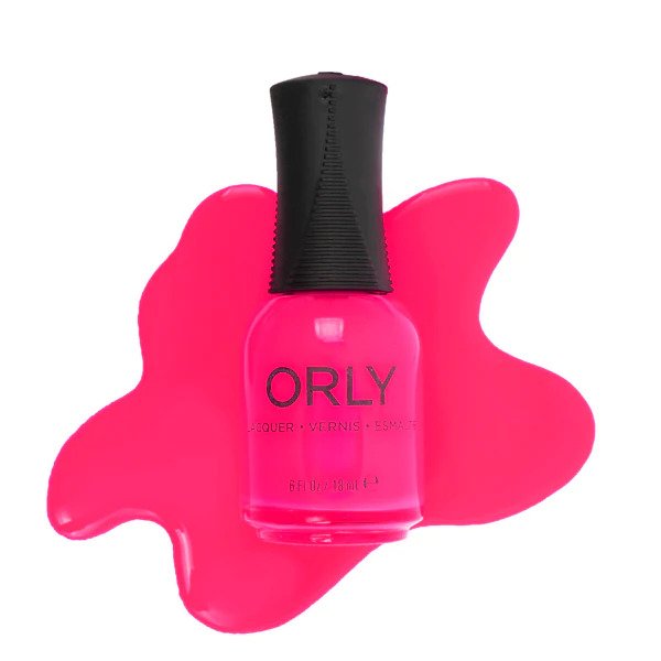 ORLY Passion Fruit bright pink jelly nail polish crème finish.